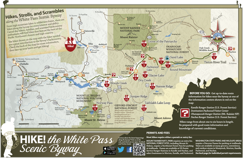 White Pass Byway Hiking Tearsheet Map