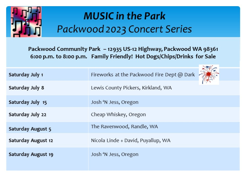 Packwood's Music in the Park Series White Pass Scenic Byway